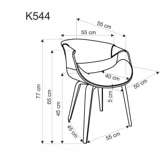 Стул HALMAR K544 серый/орех