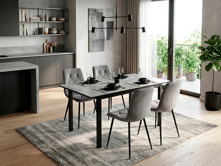 Стул SIGNAL TOM Velvet Bluvel 14 серый/черный