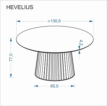 Стол обеденный HALMAR HEVELIUS орех/черный 130