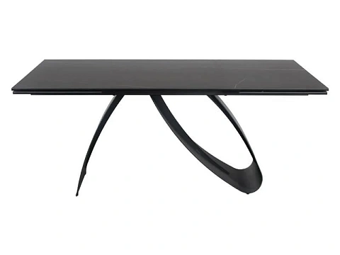 Стол обеденный SIGNAL DIUNA Ceramic Sahara Noir черный мрамор/черный мат 160-240/90