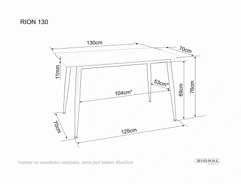 Стол обеденный SIGNAL RION черный/черный 130/70