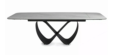 Стол обеденный SIGNAL INFINITY Ceramic Nature Cloud белый/черный 160-240/95