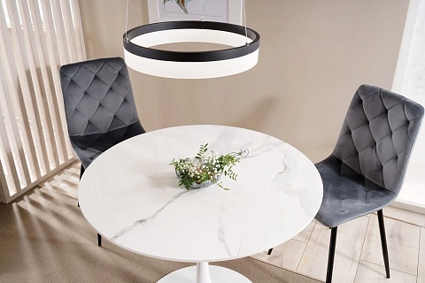 Стол обеденный SIGNAL ESPERO белый мрамор/белый 90