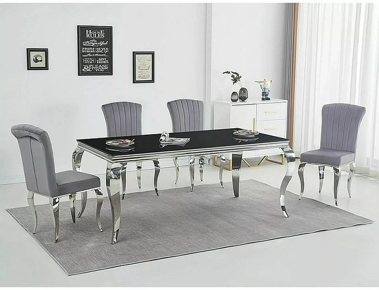 Стул SIGNAL PRINCE Velvet tap. 195 серый/хром