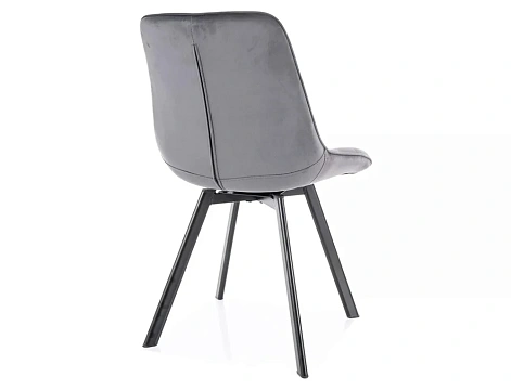 Стул SIGNAL MONTI Velvet Bluvel 14 серый/черный, поворотный