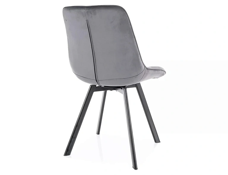 Стул SIGNAL MONTI Velvet Bluvel 14 серый/черный, поворотный