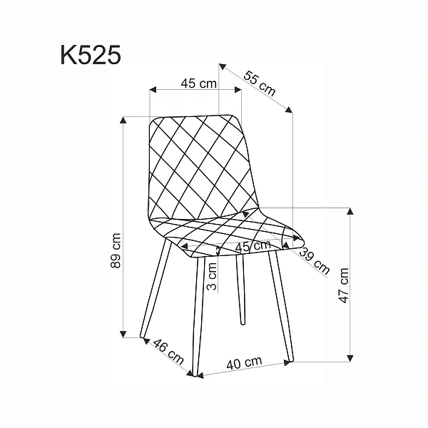 Стул HALMAR K525 серый/черный