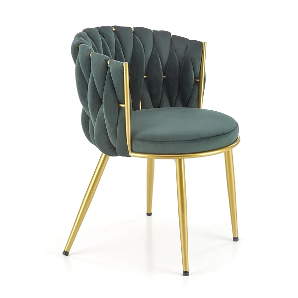Стул HALMAR K517 темно-зеленый/золотой