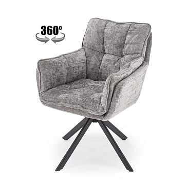 Стул HALMAR K597 серый/черный, поворотный