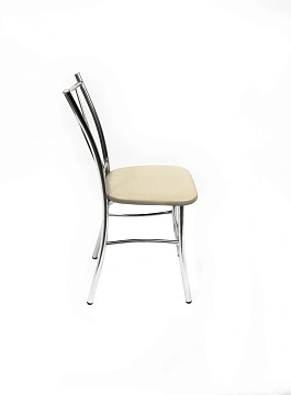Стул ВВР Трилогия ваниль/хром, экокожа